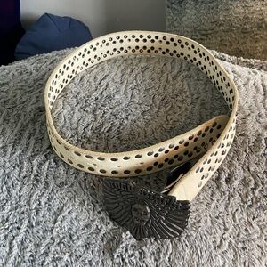 Vintage palm angels leather belt road angels